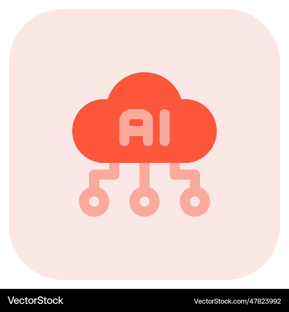 Ai cloud storage helps to automate complex tasks vector image