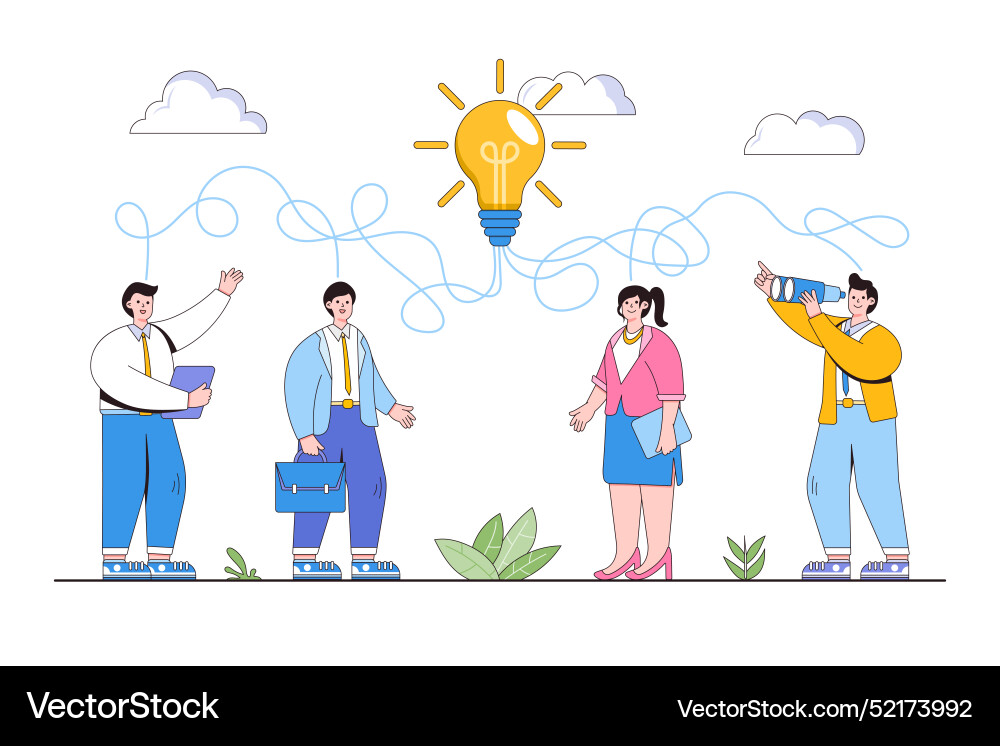 Brainstorming solving business problems beginning Vector Image