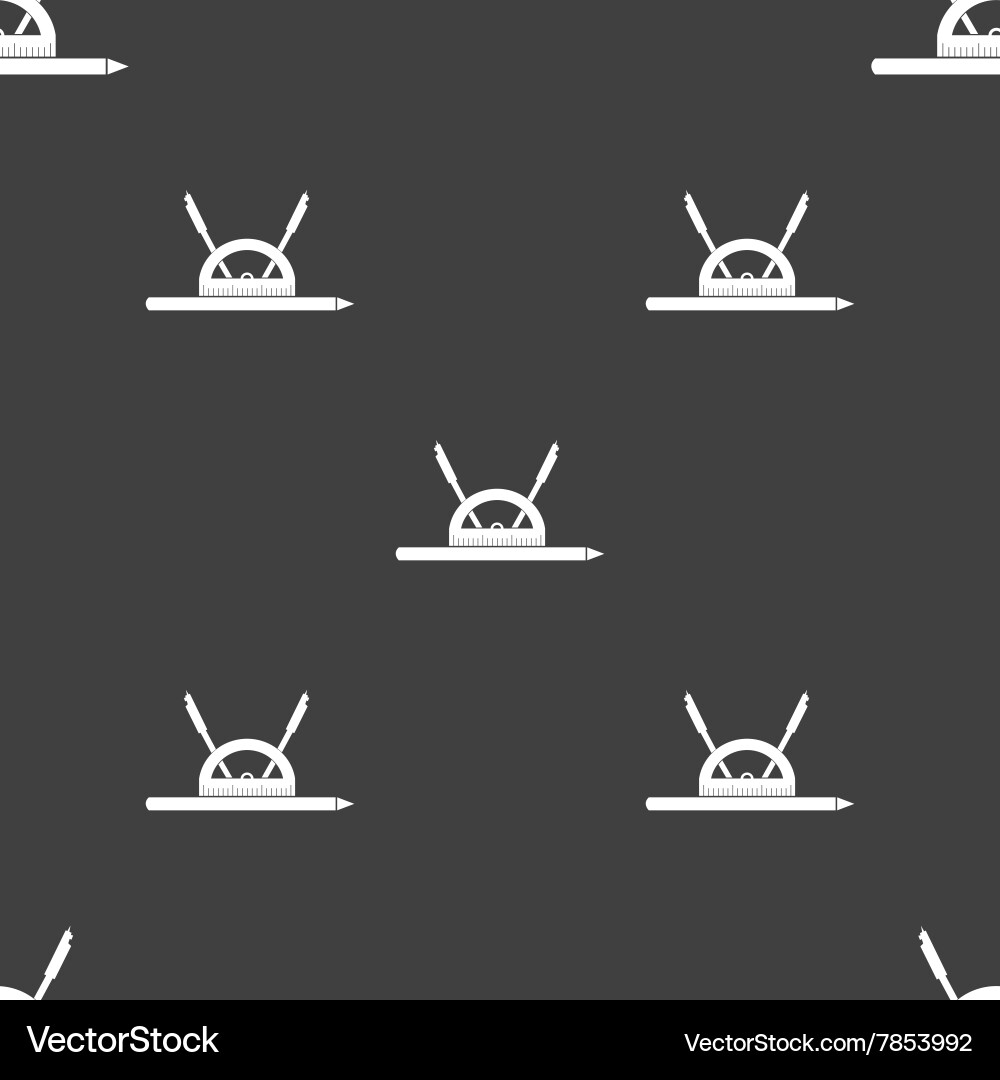 Compass and protractor characters geometry Vector Image