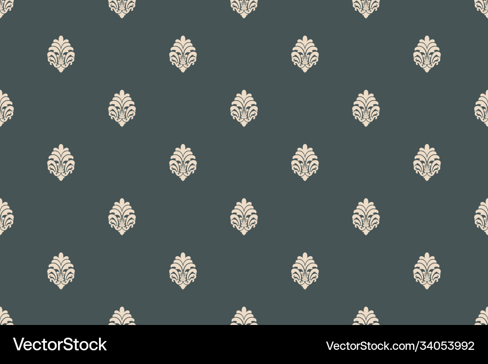 Damask seamless pattern element classical Damask seamless pattern element classical vector image