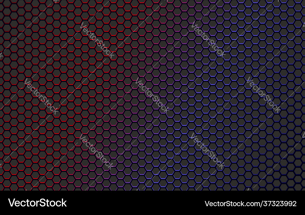 Dark blue and red hexagons background pattern Vector Image