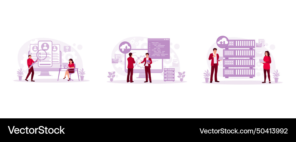 Database concept human resource management Database concept human resource management vector image
