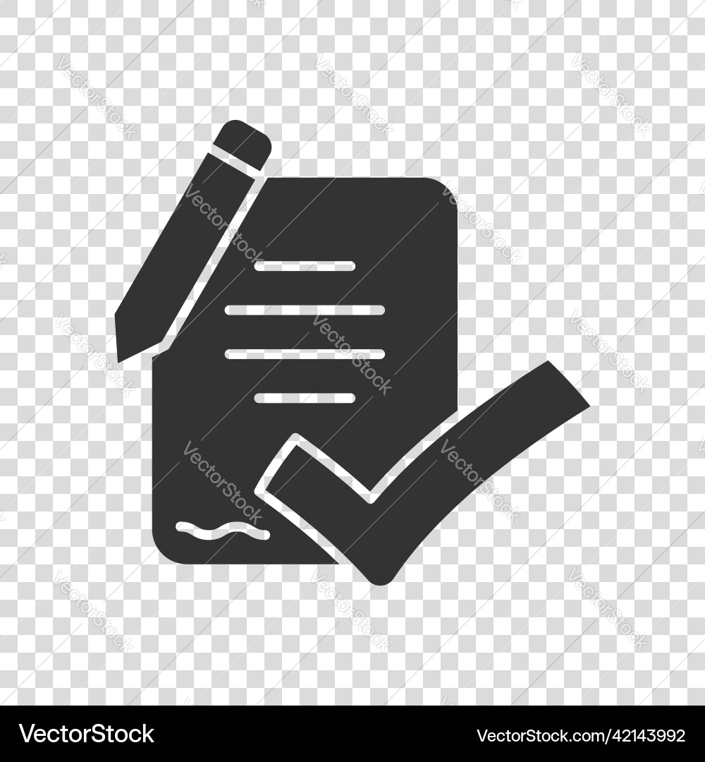 Document checklist icon in flat style report Vector Image
