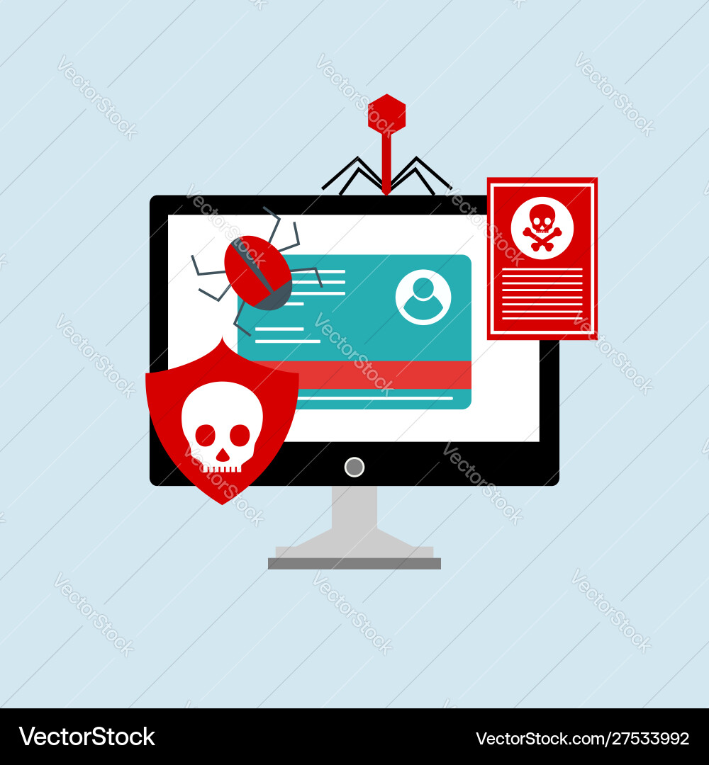 Hacker activity computeralert notification Hacker activity computeralert notification vector image