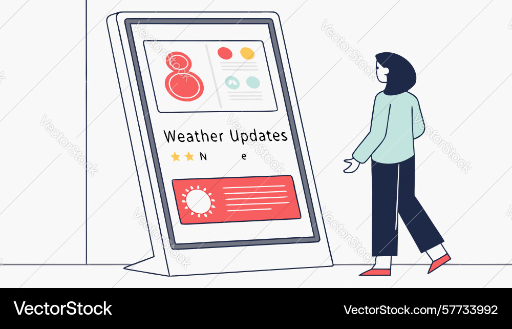 Interactive digital display for real-time weather Vector Image