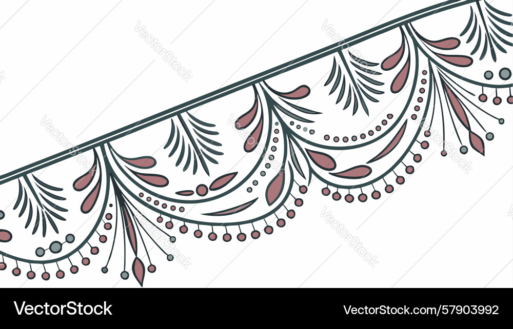 Intricate filigree border element design Vector Image