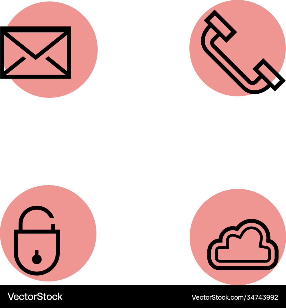 Line icon set for web design vector image