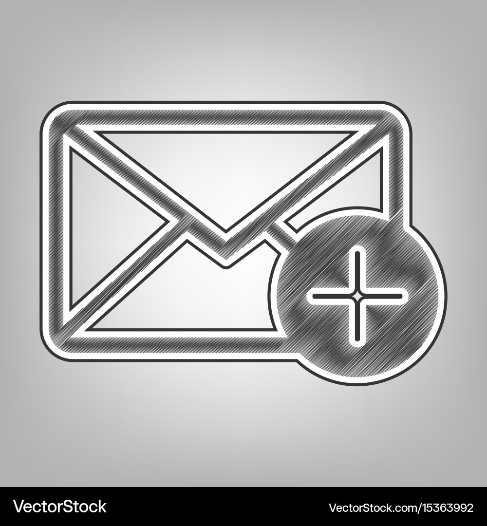 Mail sign with add mark Vector Image