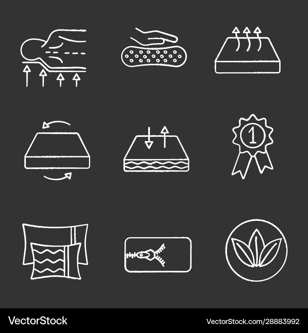 Mattress chalk icons set Mattress chalk icons set vector image