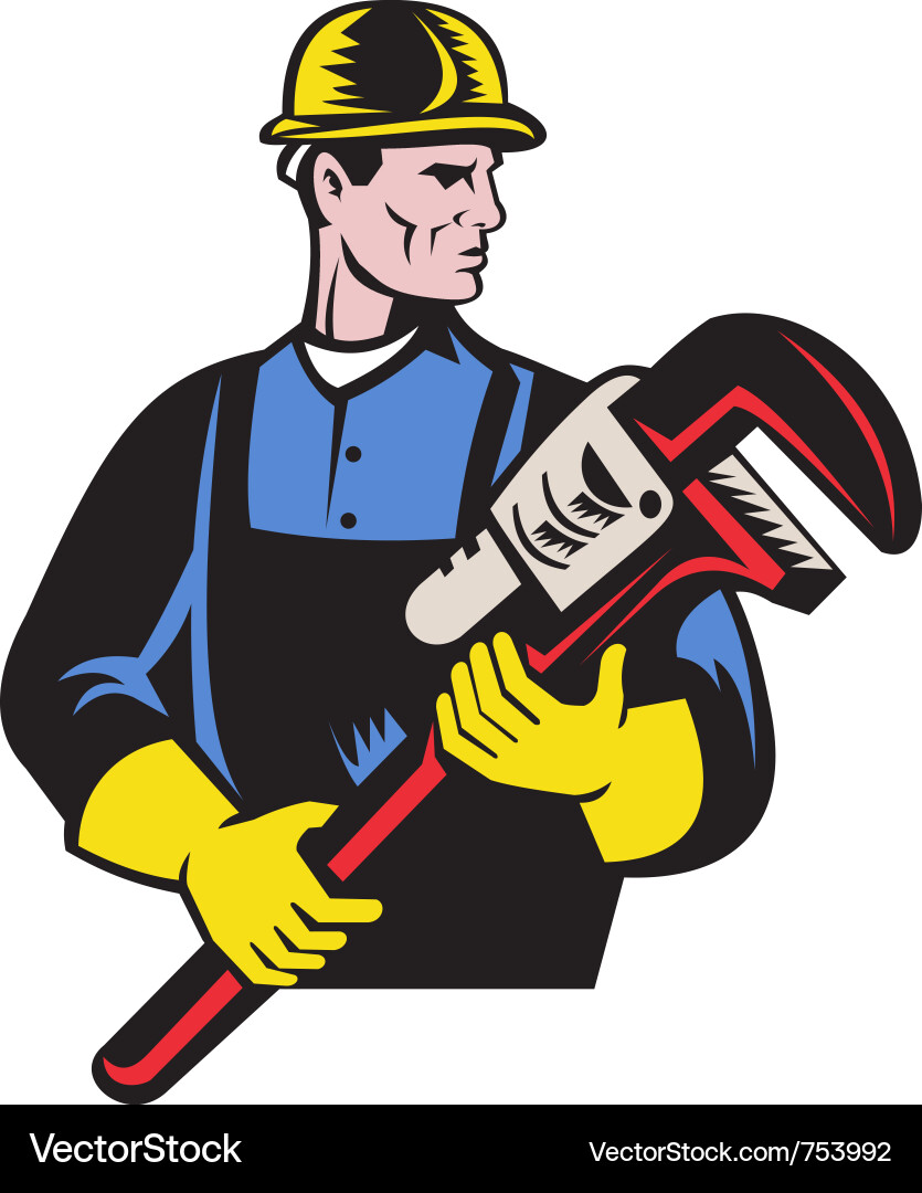 Monkey Repairman with Wrench Vector Image