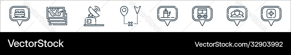 Navigation und Karten Liniensymbole lineare Set Qualität Navigation und Karten Liniensymbole lineare Set Qualität vektorbild