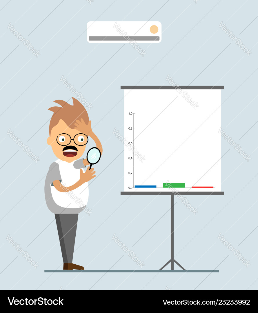 Office a manager looks at chart with declining Vector Image