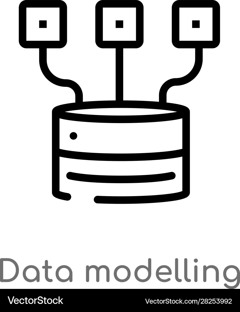Outline data modelling icon isolated black simple Outline data modelling icon isolated black simple vector image