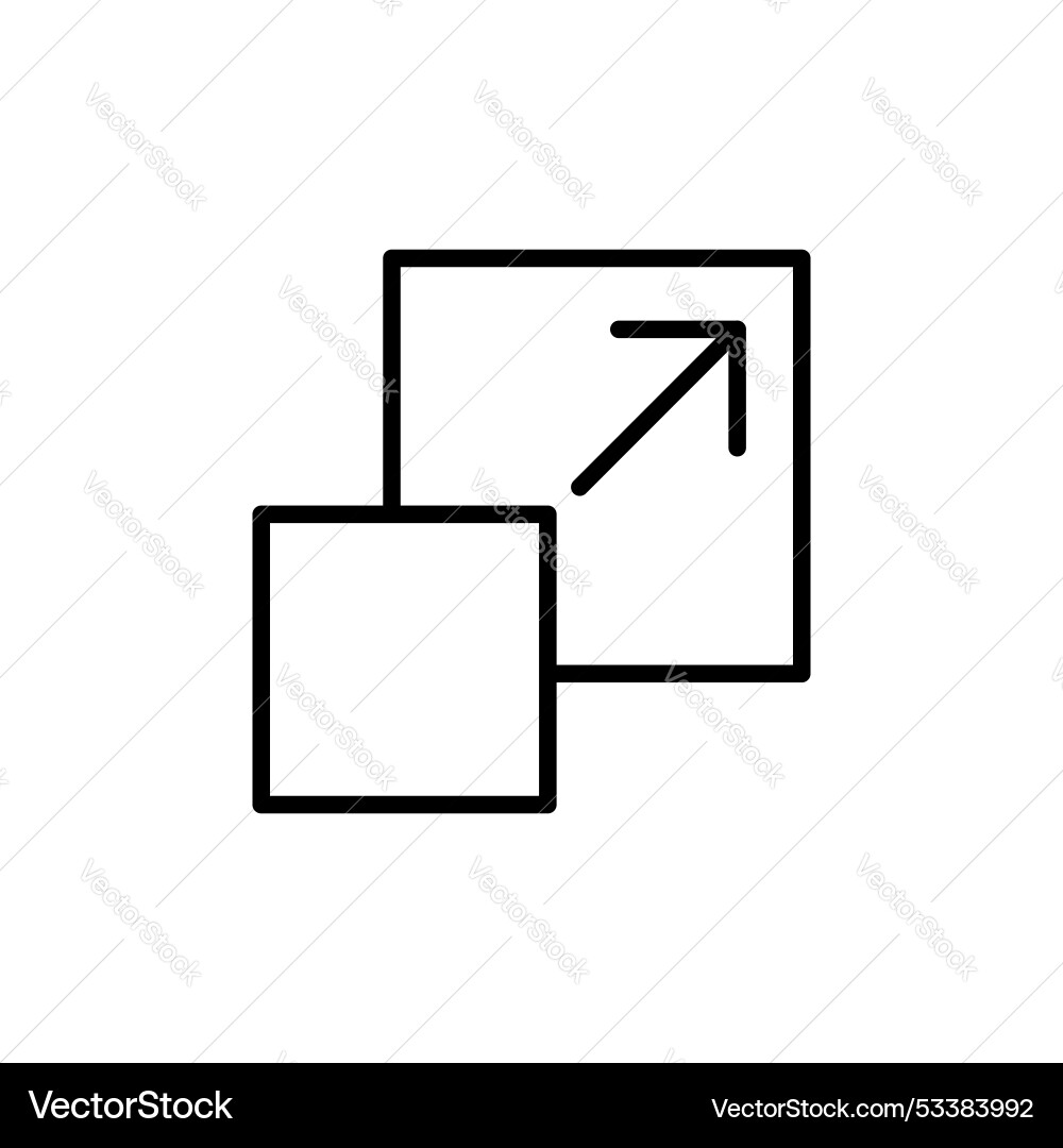 Resize icon set upscale streamline screen button Vector Image