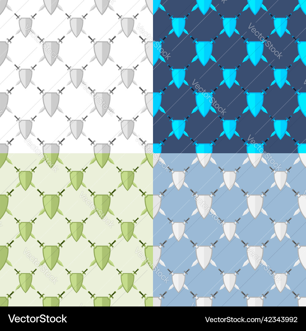 Set of seamless patterns with pair crossed Set of seamless patterns with pair crossed vector image