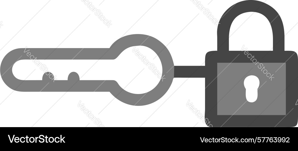 Simple lock and key icon for security features vector image