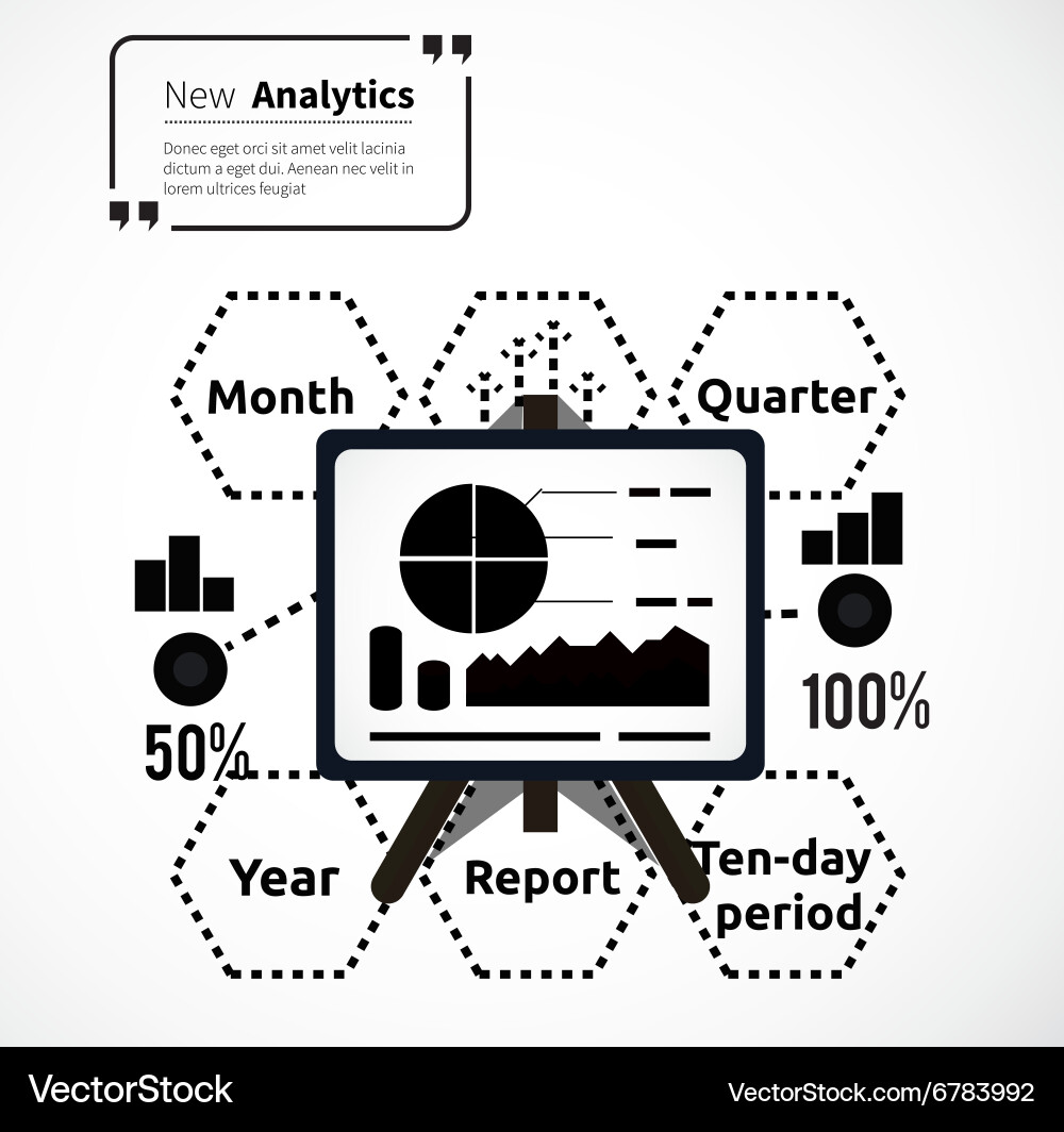 Stand with charts and parameters Vector Image