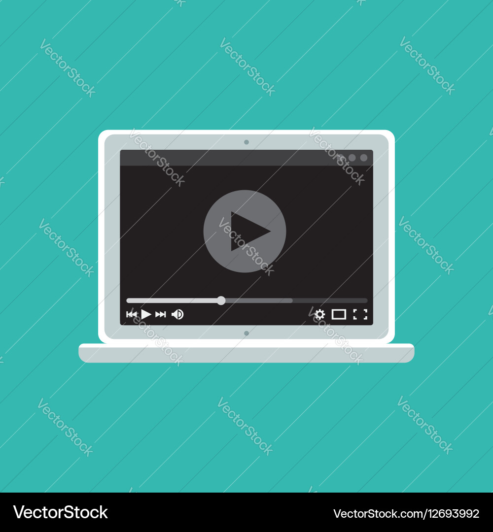 Web template of notebook video form Vector Image