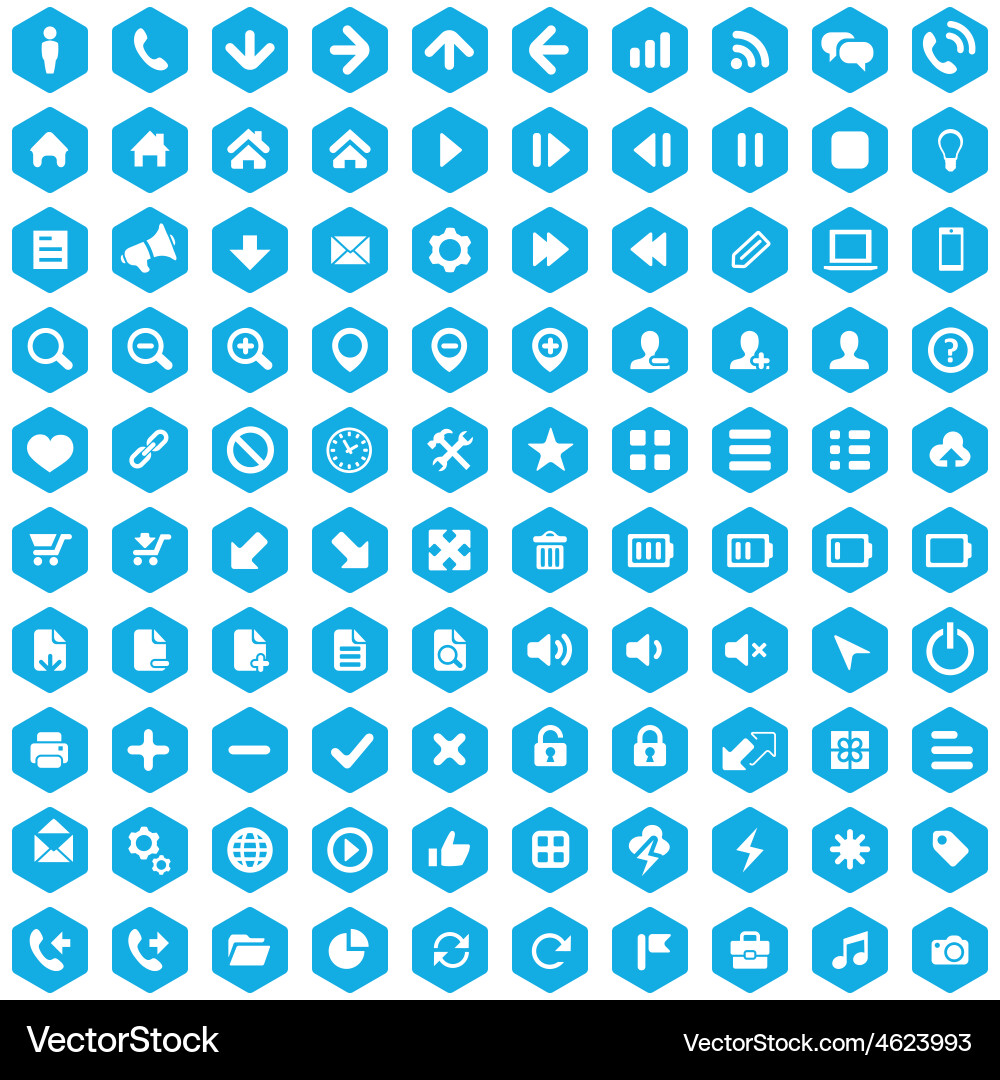 100 ui outline for web and mobile icons vector image