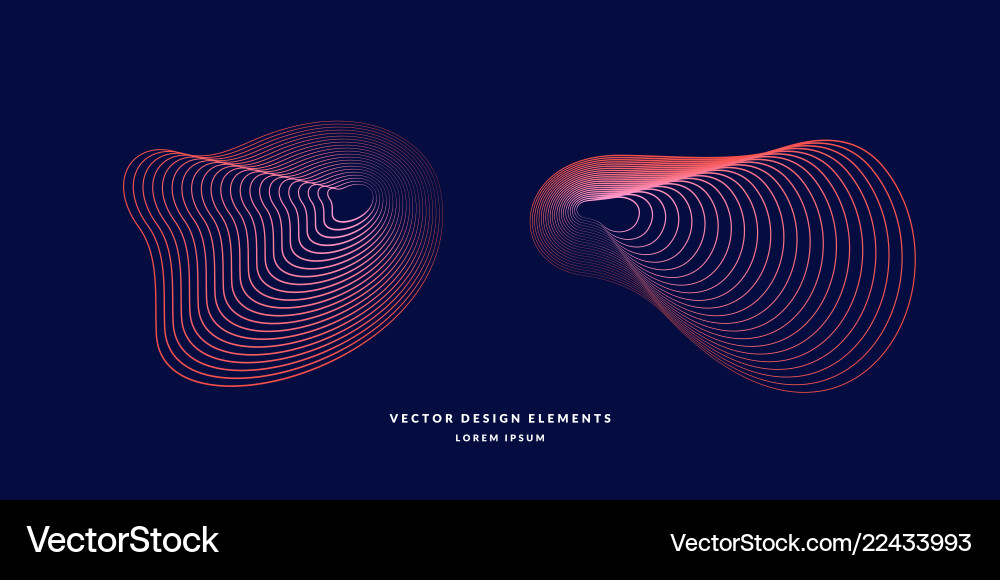 Abstract element with colored lines vector image