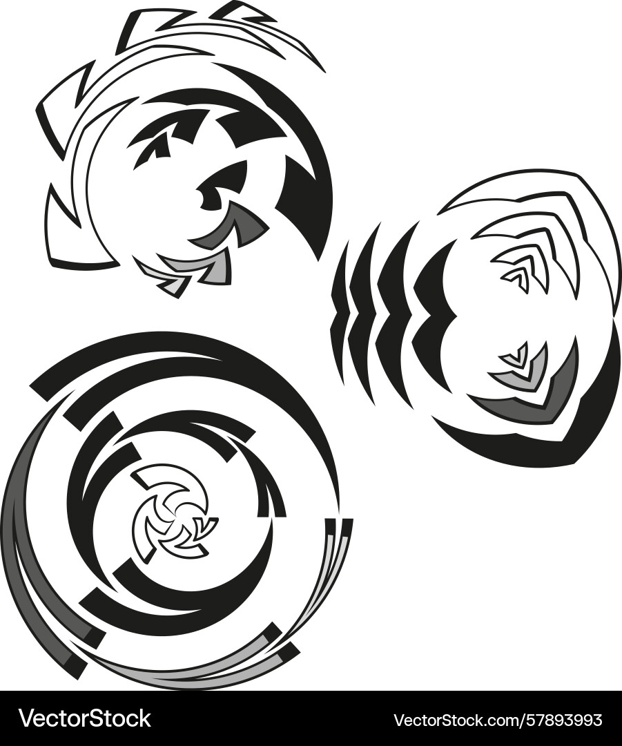 Abstract spiral patterns dynamic radial forms Vector Image