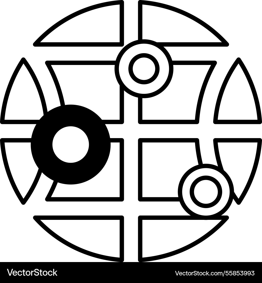 Circle with three circles inside Circle with three circles inside Vector Image