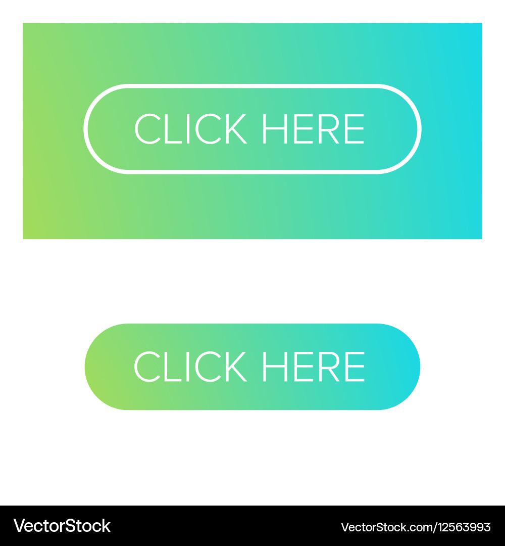 Click here flat button set vector image