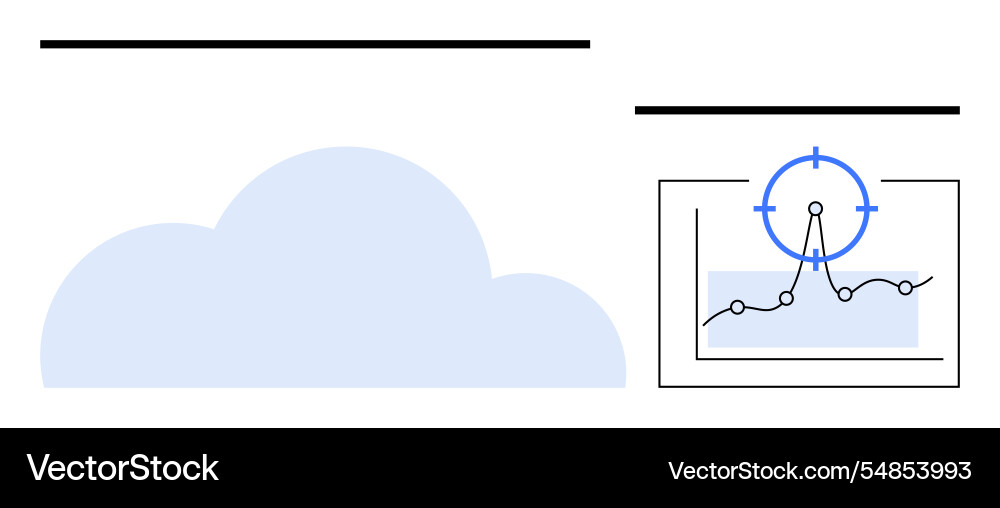 Cloud computing and data analysis with line chart Cloud computing and data analysis with line chart vector image