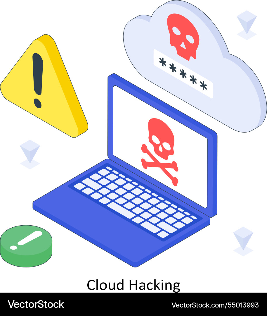 Cloud hacking isometric colored eps vector image