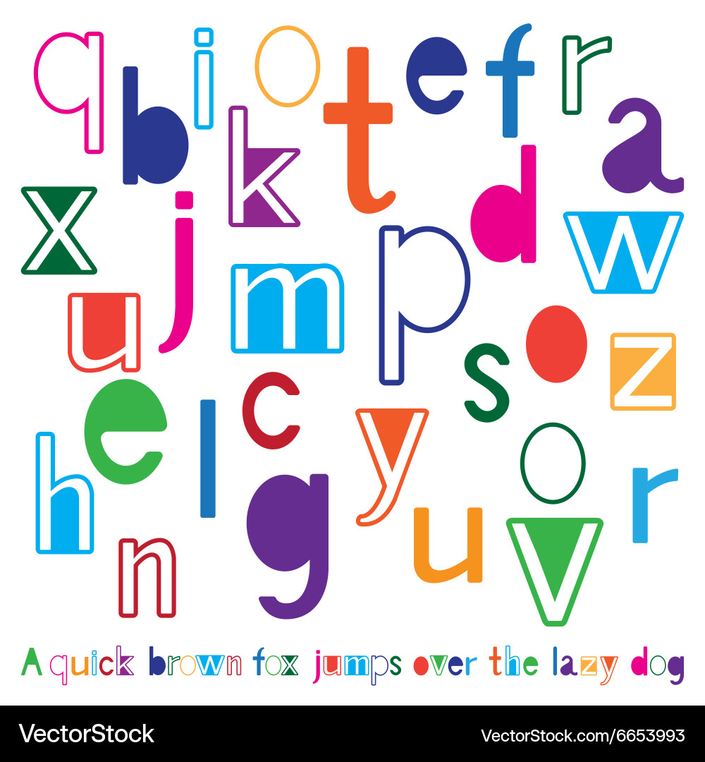 Colorful Alphabet Lettering Vector Image