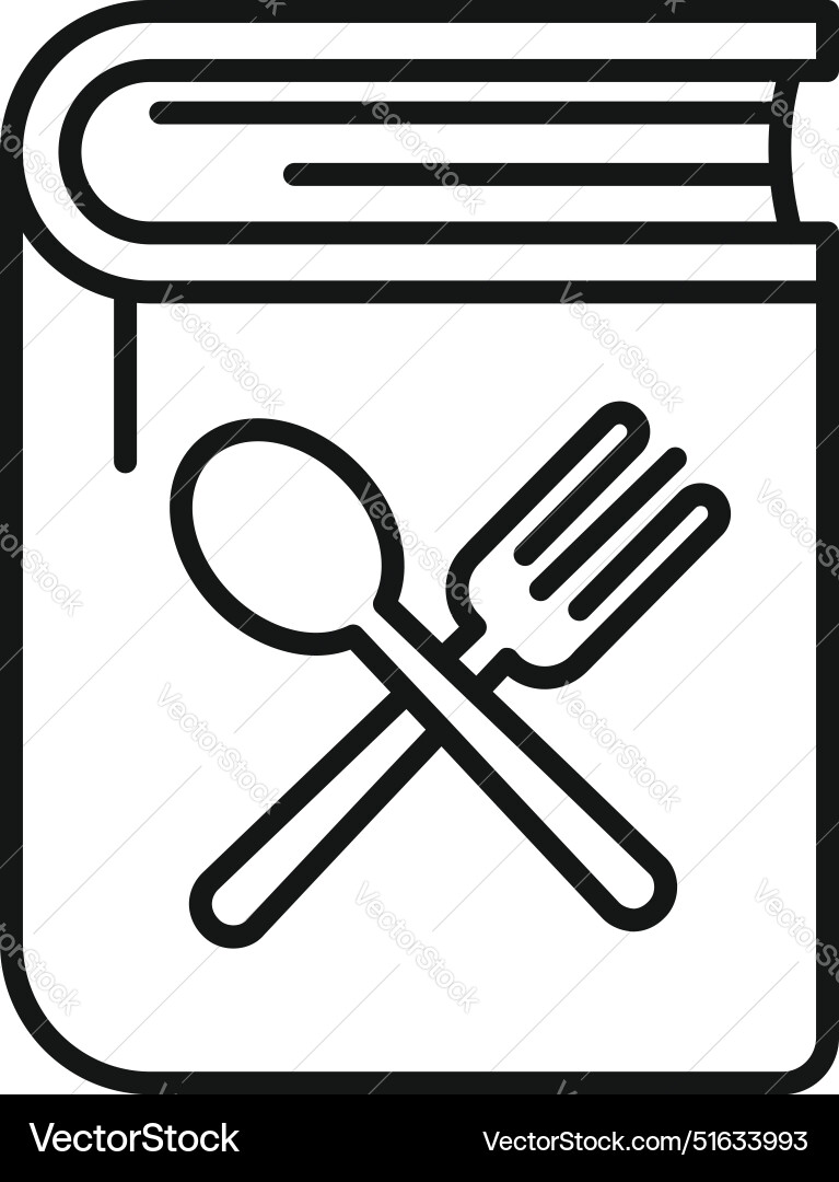 Cookbook icon with spoon and fork for culinary Vector Image