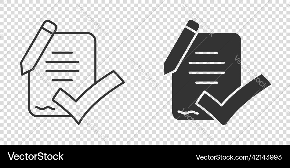 Document checklist icon in flat style report Document checklist icon in flat style report Vector Image
