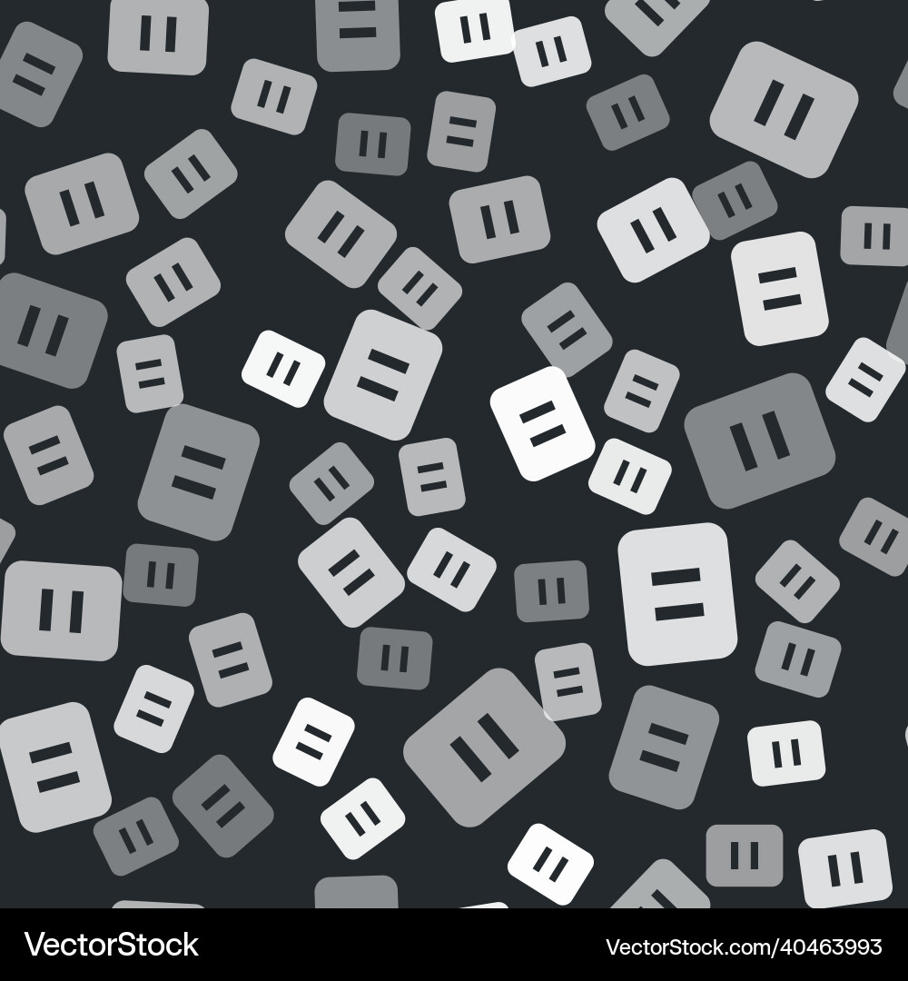 Grey pause button icon isolated seamless pattern Grey pause button icon isolated seamless pattern vector image