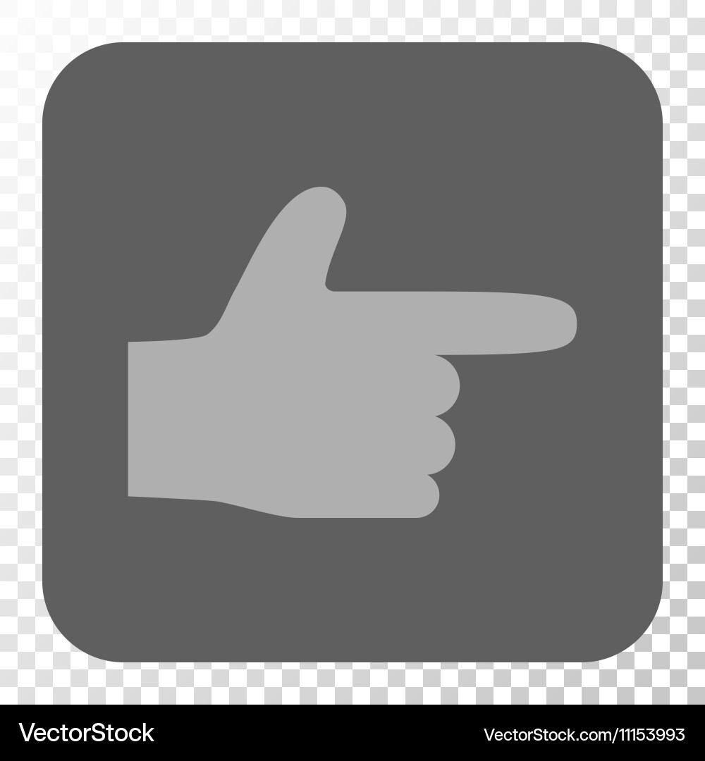 Hand pointer right rounded square button Vector Image