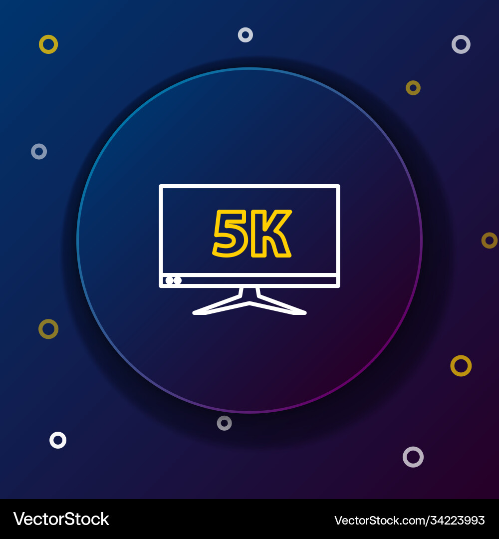 Line computer pc monitor display with 5k video vector image