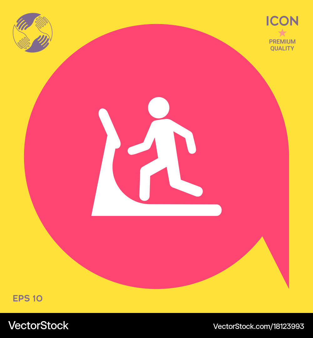 Man on treadmill icon Vector Image