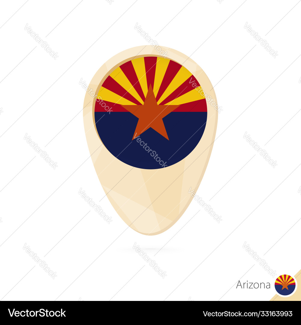 Map pointer with flag arizona orange abstract Map pointer with flag arizona orange abstract vector image