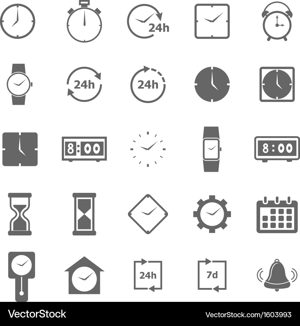 Modern Time Icons - Clock Collection Vector Image