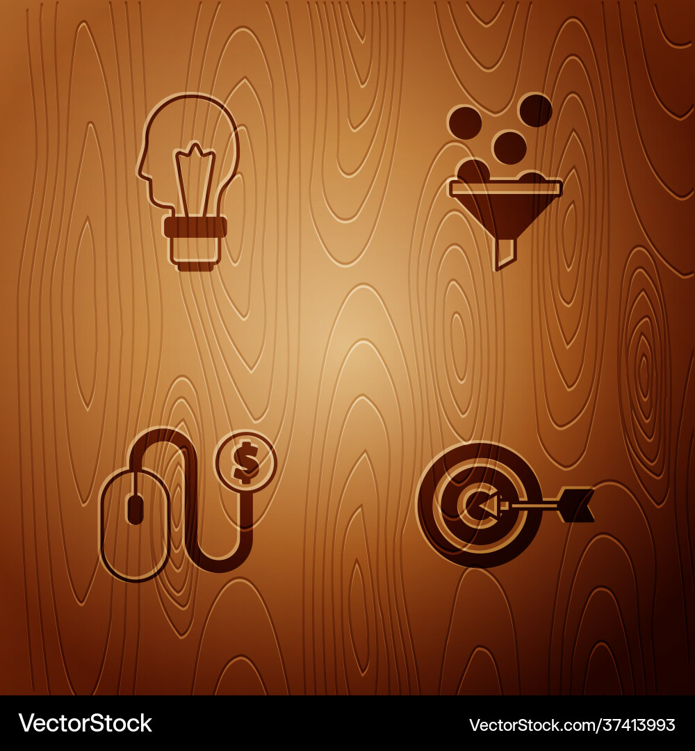 Set target light bulb with concept idea Set target light bulb with concept idea vector image