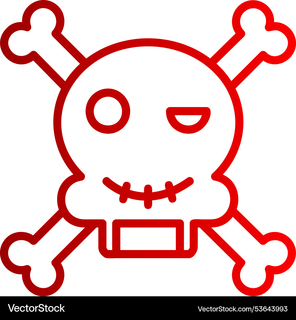 Skull line gradient icon Vector Image