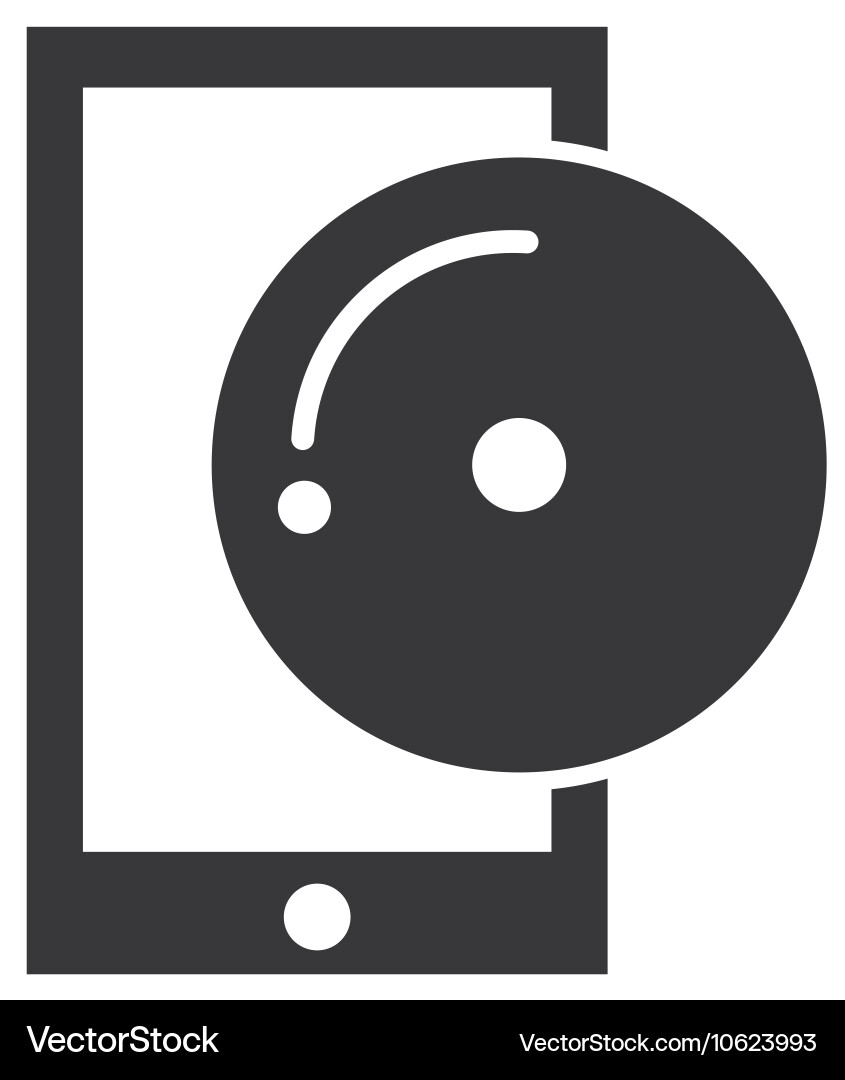 Smartphone with button audio menu vector image