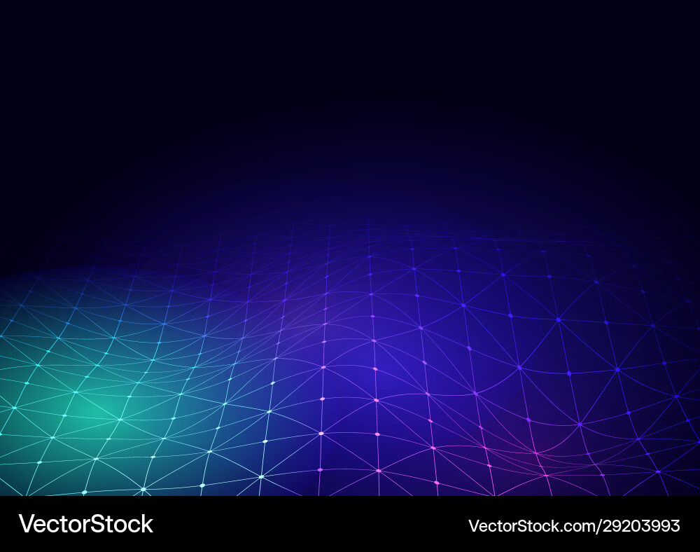 Techno background with connecting grid Vector Image