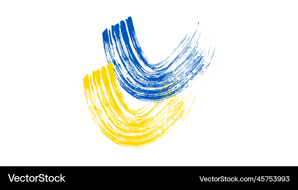 Ukrainian national flag in grunge style Ukrainian national flag in grunge style vector image