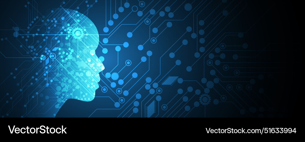 Abstract artificial intelligence cloud computing Abstract artificial intelligence cloud computing vector image