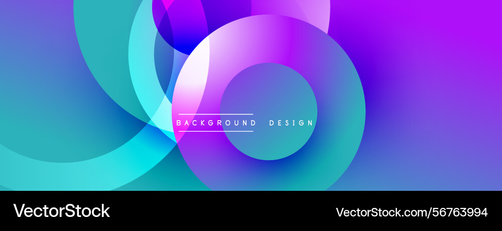 Abstract vibrant circles overlap creating dynamic vector image