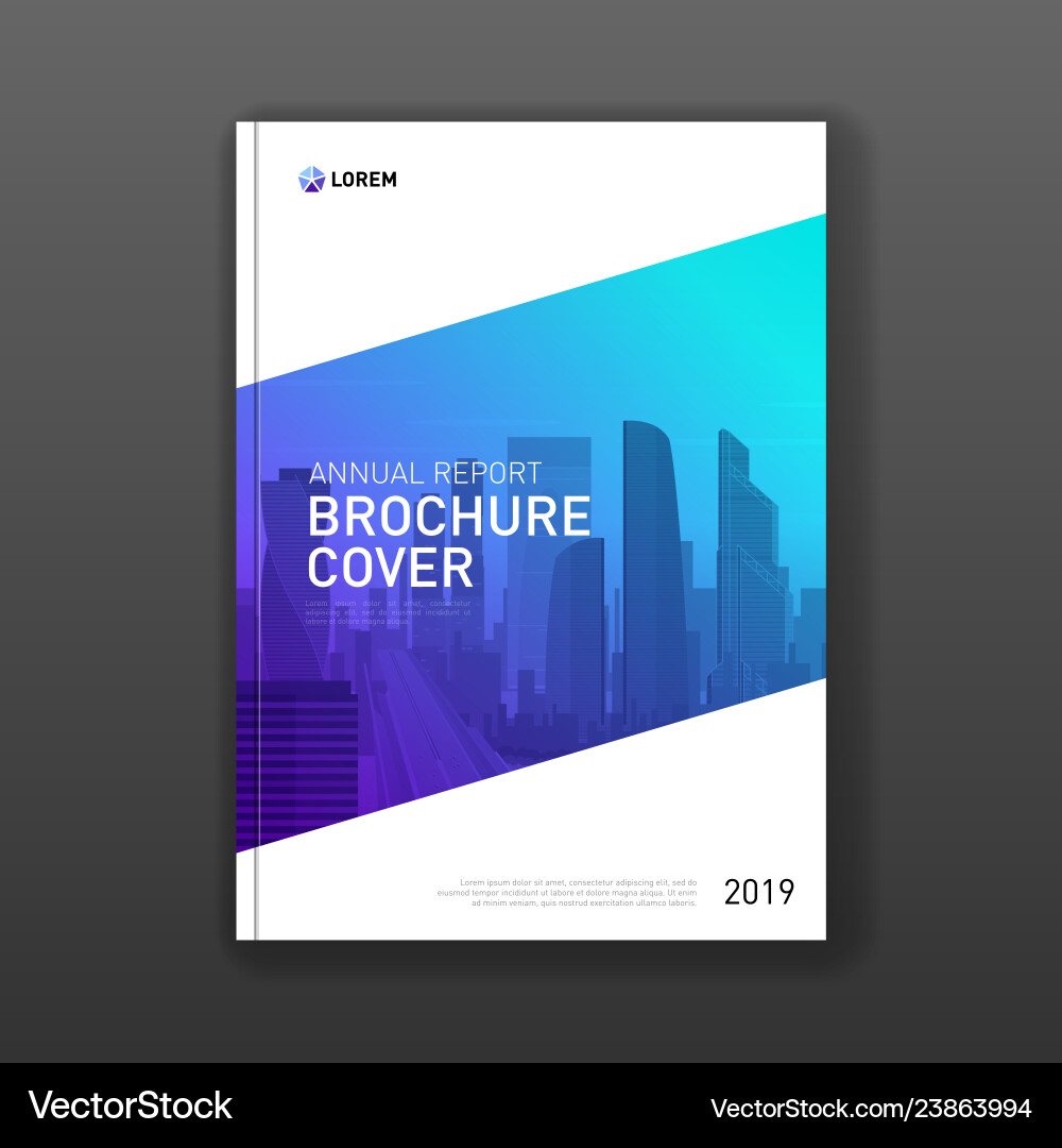 Annual report brochure cover design layout vector image