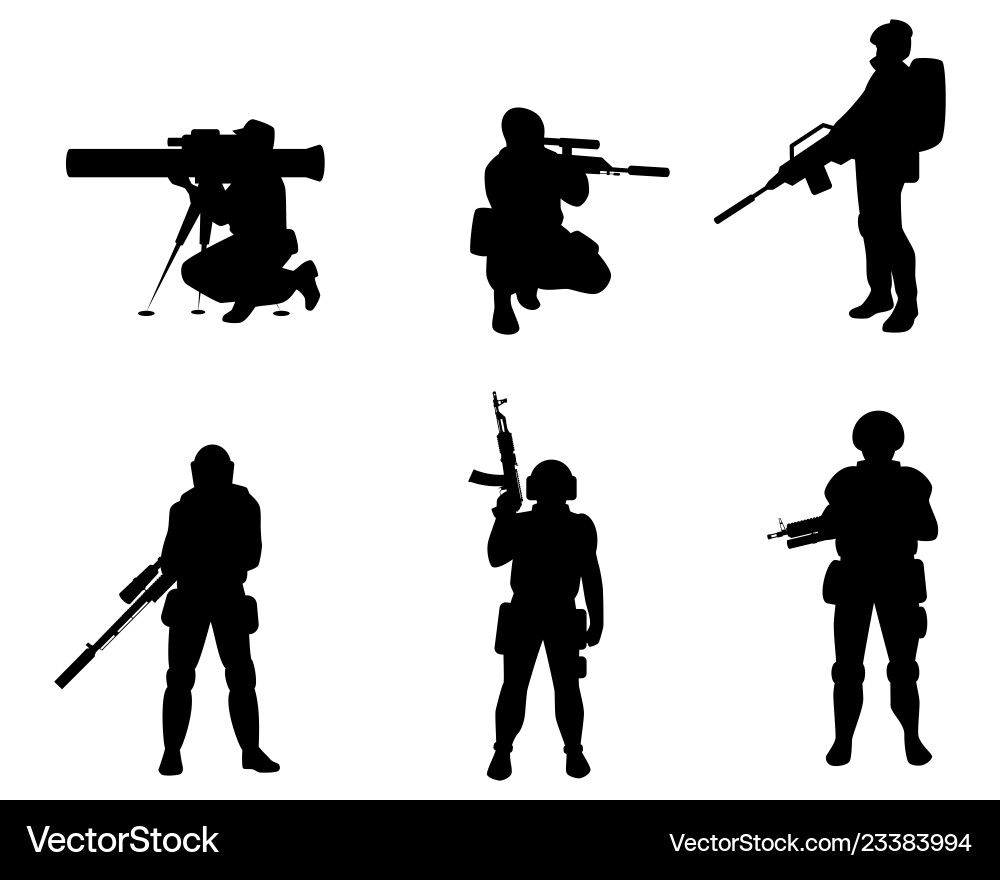 Armed Military Personnel Vector Image