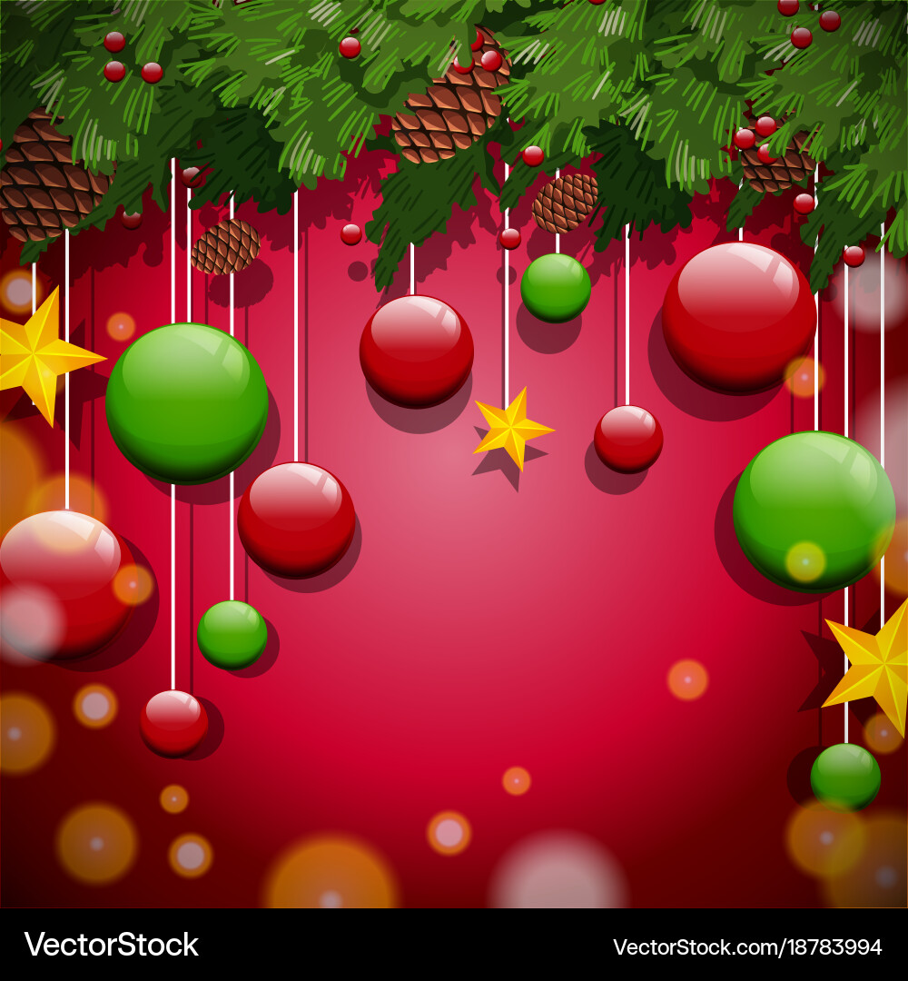 Background design with ornaments and tree Vector Image