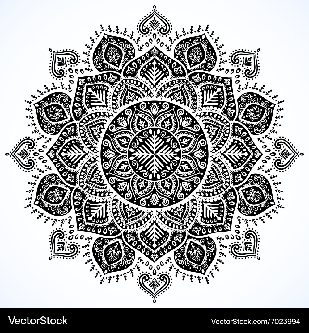 Christmas snowflake mandala ornament vector image