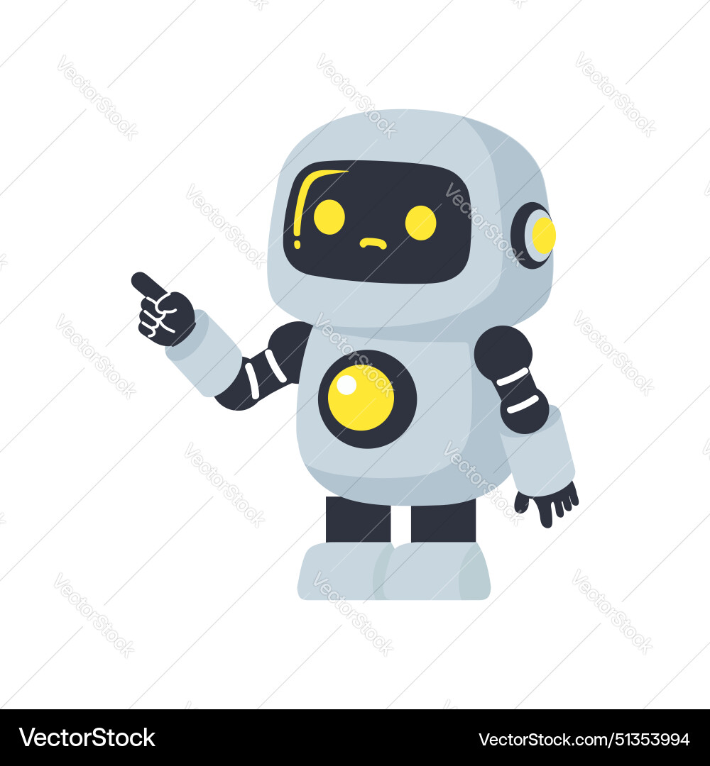 Cute ai robot pointing Cute ai robot pointing vector image